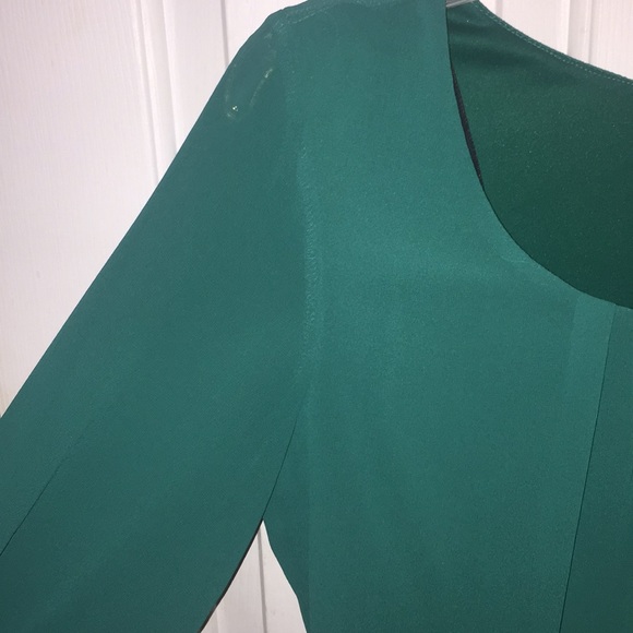 Teal/ish green long sleeve scoop neck dress - Picture 3 of 5